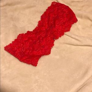 Adore me red lace bandeau bra